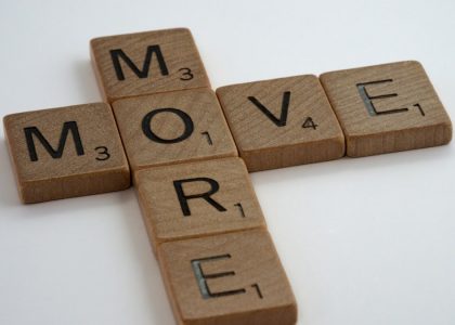 scrabble, scrabble pieces, lettering, letters, wood, scrabble tiles, white background, words, quote, move more, move, more, exercise, health, healthy lifestyle, step out, walk, get out of your seat, stop sitting, lazy, couch potato,
